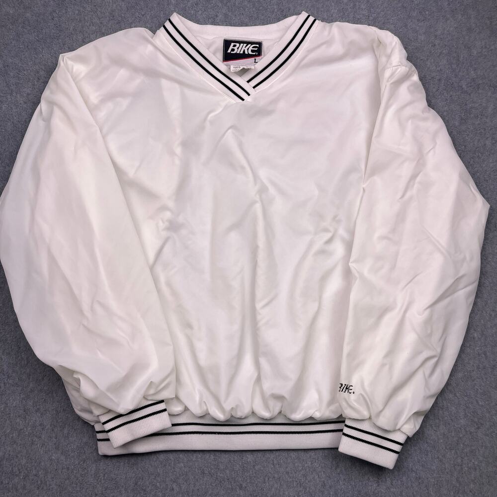 vintage bike athletic bomber jacket nylon v-neck mens‎ large
